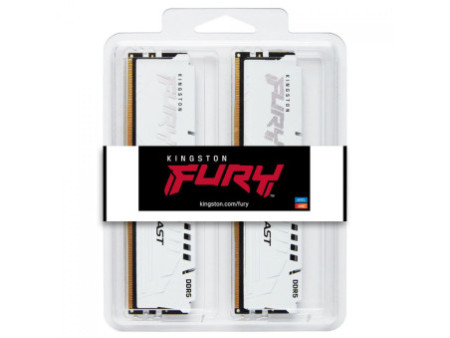 Memória DDR5 Kingston Fury Beast, 32GB (2X16GB), 6400MHz, White, KF564C32BWEK2-32