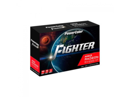 Placa de Vídeo PowerColor Fighter Radeon RX 6500 XT, 4GB, GDDR6, FSR, Ray Tracing, AXRX 6500XT 4GBD6-DHV3