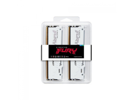 Memória DDR5 Kingston Fury Beast, RGB, 32GB (2x16GB), 5600Mhz, White, KF556C36BWEAK2-32