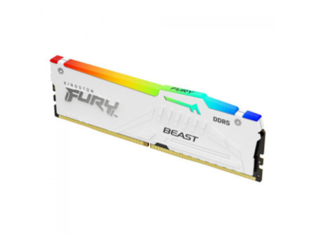 Memória DDR5 Kingston Fury Beast, RGB, 16GB, 5600Mhz, White, KF556C36BWEA-16