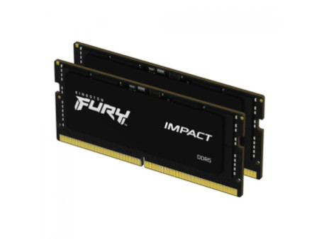 Memória Para Notebook DDR5 Kingston Fury Impact, 16GB (2x8GB), 4800MHz, CL38, Black, KF548S38IBK2-16
