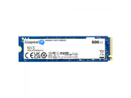 SSD Kingston NV3, 500GB, M.2 NVMe, 2280, PCIe 4.0, Leitura 5000MBs e Gravação 3000MBs, SNV3S/500G