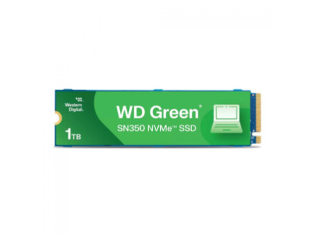 SSD WD Green SN350, 1TB, M.2 NVMe, Leitura 2400MB/s e Gravação 1850MB/s, WDS100T2G0C