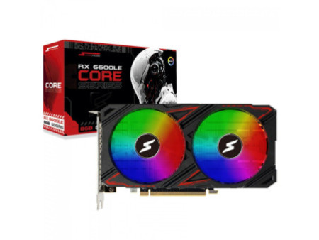Placa De Vídeo SuperFrame AMD Radeon RX 6600LE Core, RGB, 8GB, GDDR6, FSR, Ray Tracing, Preto, SF-GC-RGAMD66008GD6