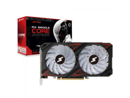 Placa De Vídeo SuperFrame AMD Radeon RX 6600LE Core, RGB, 8GB, GDDR6, FSR, Ray Tracing, Preto, SF-GC-RGAMD66008GD6