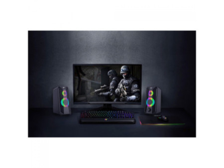 Caixa de Som Havit SK202, RGB, 3.5mm/USB, Estereo 2.0, Preto, SK202-BLK