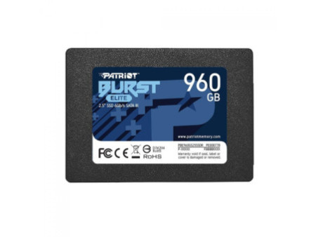 SSD Patriot Burst Elite, 960GB, Sata III, Leitura 450MB/s e Gravação 320MB/s, PBE960GS25SSDR