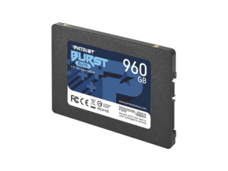 SSD Patriot Burst Elite, 960GB, Sata III, Leitura 450MB/s e Gravação 320MB/s, PBE960GS25SSDR