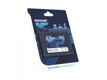 SSD Patriot Burst Elite, 960GB, Sata III, Leitura 450MB/s e Gravação 320MB/s, PBE960GS25SSDR