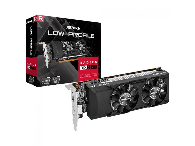Placa de Vídeo ASRock AMD Radeon RX 550 Low Profile, 4GB, GDDR5, 128Bits, 90-GA4TZZ-00UANF