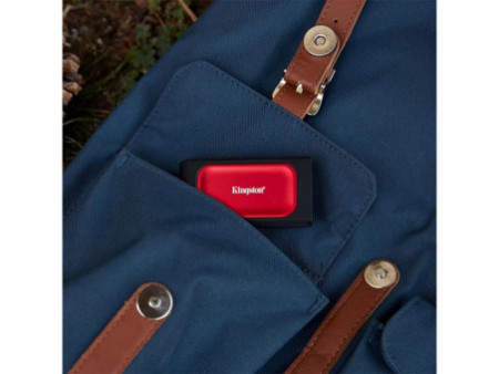 SSD Externo Portátil Kingston XS1000R 1TB, USB 3.2, Leitura 1050MB/s e Gravação 1000MB/s, Vermelho, SXS1000R/1000G