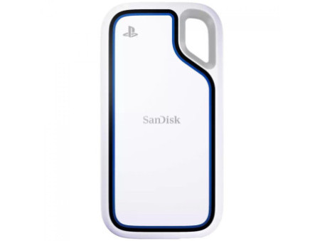 SSD Externo Portátil Sandisk Extreme Para PlayStation 5 e PC, 2TB, USB 3.2, Leitura 1000MB/s, Branco, SDSSDE62P-2T00-G25