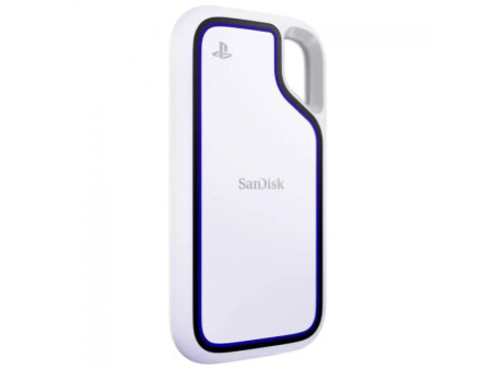SSD Externo Portátil Sandisk Extreme Para PlayStation 5 e PC, 2TB, USB 3.2, Leitura 1000MB/s, Branco, SDSSDE62P-2T00-G25