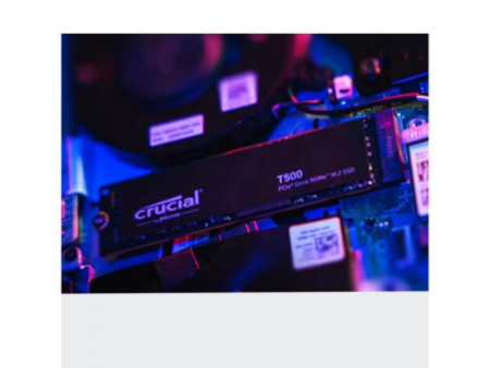 SSD Crucial T500, 500GB, M.2 2280, PCIe NVMe, Leitura 7200MBs Gravação 5700MBs, CT500T500SSD8