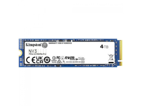 SSD Kingston NV3, 4TB, M.2 NVMe, 2280, PCIe 4.0, Leitura 6000MBs e Gravação 5000MBs, SNV3S/4000G