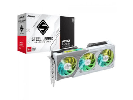 Placa de Vídeo ASRock AMD Radeon RX 9060 XT Steel Legend OC, 8GB, GDDR6, FSR, Ray Tracing, White, 90-GA5ZZZ-00UANF