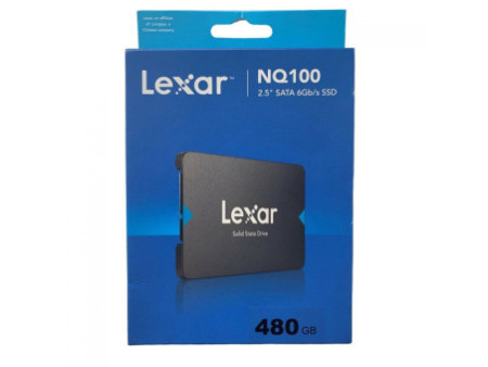 SSD Lexar NQ100, 480GB, SATA III, Leitura 550MB/s, Gravação 480MB/s, LNQ100X480G-RNNNU