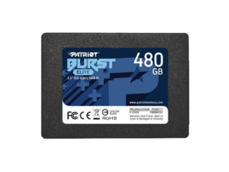SSD Patriot Burst Elite, 480GB, Sata III, Leitura 450MB/s e Gravação 320MB/s, PBE480GS25SSDR