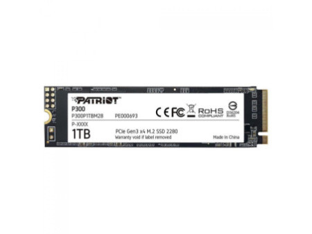 SSD Patriot P300, 1TB, M.2 2280, NVME PCIe, Leitura 2100MBs e Gravação 1650MBs, P300P1TBM28