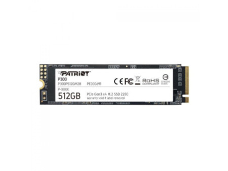 SSD Patriot P300, 512GB, M.2 2280, NVME PCIe, Leitura 1700MBs e Gravação 1100MBs, P300P512GM28