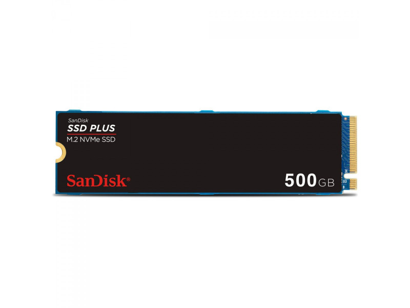 SSD SanDisk Plus, 500GB, M.2 NVMe PCIe 3.0, Leitura 2400MBs e Gravação 1500MBs, SDSSDA3N-500G-G26