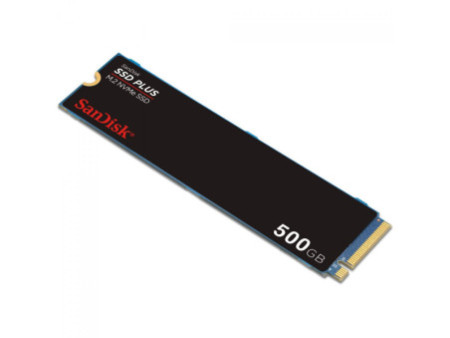 SSD SanDisk Plus, 500GB, M.2 NVMe PCIe 3.0, Leitura 2400MBs e Gravação 1500MBs, SDSSDA3N-500G-G26