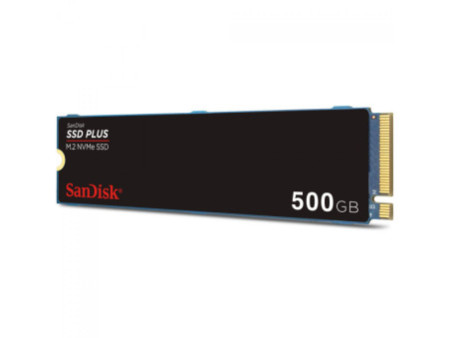 SSD SanDisk Plus, 500GB, M.2 NVMe PCIe 3.0, Leitura 2400MBs e Gravação 1500MBs, SDSSDA3N-500G-G26
