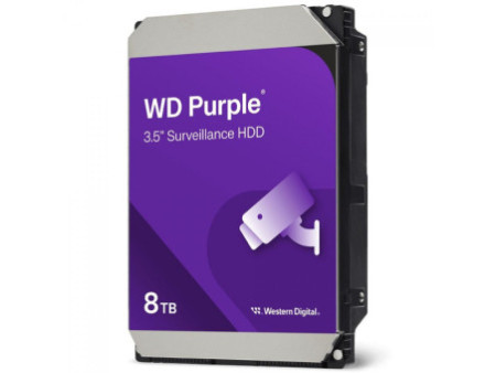 HD Western Digital Purple Surveillance, 8TB, Sata III, 5640RPM, 256MB, WD85PURZ