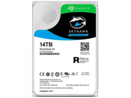 HD Seagate SkyHawk Surveillance 14TB, 7200RPM, Cachê 256MB, 3.5, Para Segurança, Vigilância, DVR, ST14000VE0008