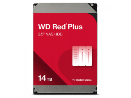 HD WD Red Plus, 14TB, SATA, 7200RPM, 512MB, NAS, 3.5', WD142KFGX