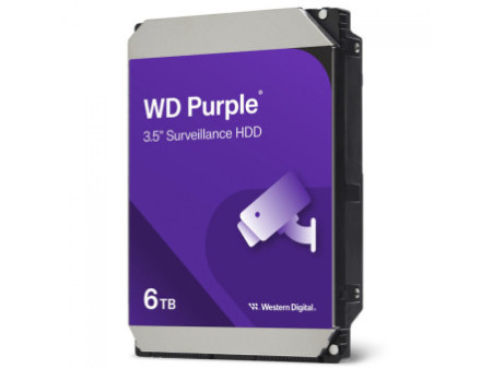HD WD Purple Surveillance, 6TB, SATA III, 5400RPM, 256MB, WD64PURZ
