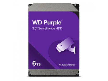 HD WD Purple Surveillance, 6TB, SATA III, 5400RPM, 256MB, WD64PURZ