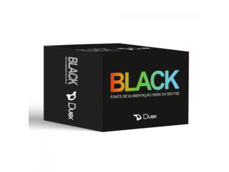 Fonte Duex DX 500FSE RGB Series, 500W, Bivolt, Black