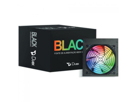 Fonte Duex DX 600FSE RGB Series, 600W, Bivolt, Black
