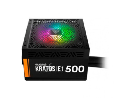 Fonte Gamdias, Kratos E1, 500W, 80% de Eficiência, RGB, GD-Z500ZZZ