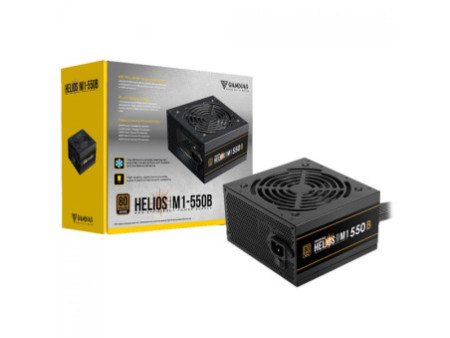 Fonte Gamdias Helios M1-550B, 550W, 80 Plus Bronze, PFC Ativo, Cabos Flat, Preto