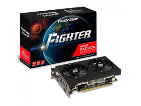 Placa de Vídeo PowerColor Fighter Radeon RX 6500 XT, 4GB, GDDR6, FSR, Ray Tracing, AXRX 6500XT 4GBD6-DHV3