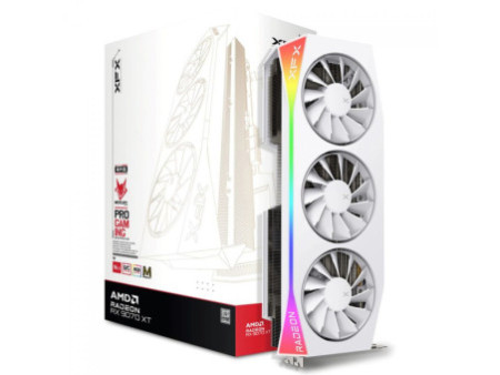 Placa de Vídeo XFX Mercury AMD Radeon RX 9070 XT OC MagAir RGB, 16GB, GDDR6, FSR, Ray Tracing, White, RX-97TMARGW9