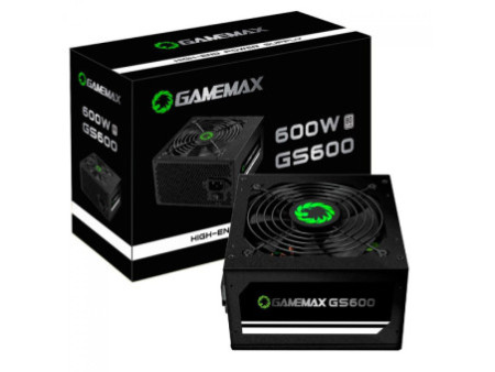 Fonte Gamemax GS600, 600W, 80 Plus White, PFC Ativo, Black