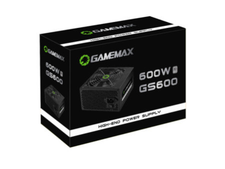 Fonte Gamemax GS600, 600W, 80 Plus White, PFC Ativo, Black