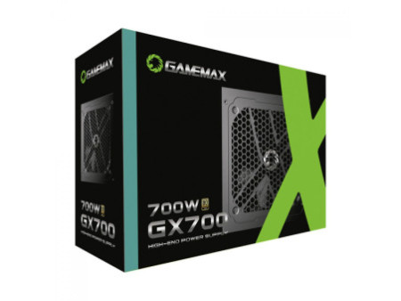 Fonte Gamemax GX700, 700W, 80 Plus Gold, PFC Ativo, Black, GX700WBKPSS7710BR
