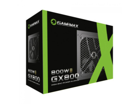 Fonte Gamemax GX800, 800W, 80 Plus Gold, PFC Ativo, Black, GX800WBKPSS7710BR