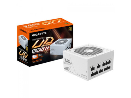Fonte Gigabyte Ultra Durable, 850W, 80 Plus Gold, PFC Ativo, Full Modular, Com Conector PCIe 5.0, Branco, GP-UD850GM PG5W