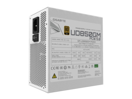 Fonte Gigabyte Ultra Durable, 850W, 80 Plus Gold, PFC Ativo, Full Modular, Com Conector PCIe 5.0, Branco, GP-UD850GM PG5W