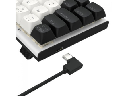 Teclado Magnético Gamer Fidd, USB, RGB, 60%, Switch Pink Magnético, ABNT2, Black/White, K683BW-RGB PT