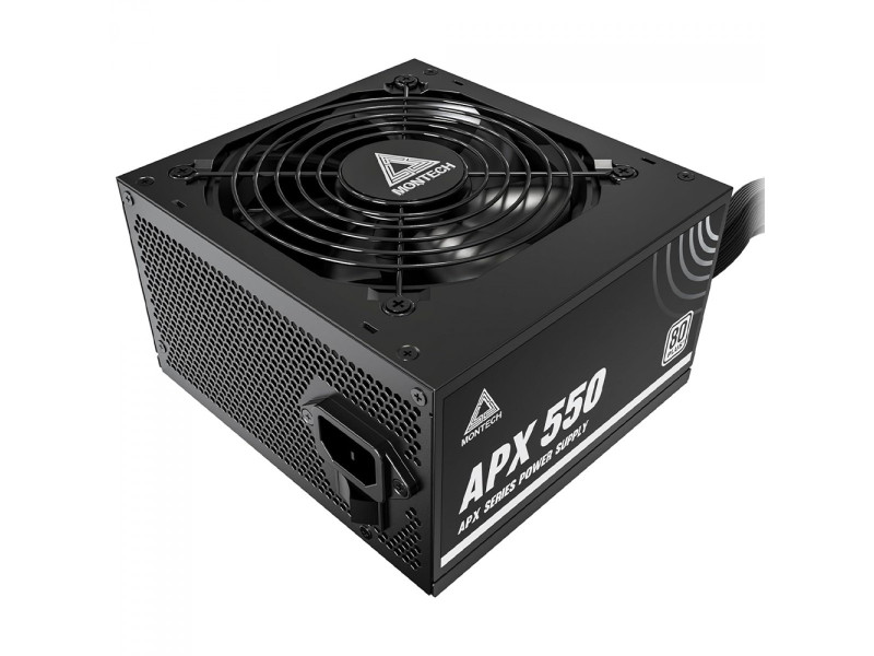 Fonte Montech APX550, 550W, 80 Plus White, PFC Ativo, Preto Fonte Montech APX550, 550W, 80 Plus White, PFC Ativo, Preto