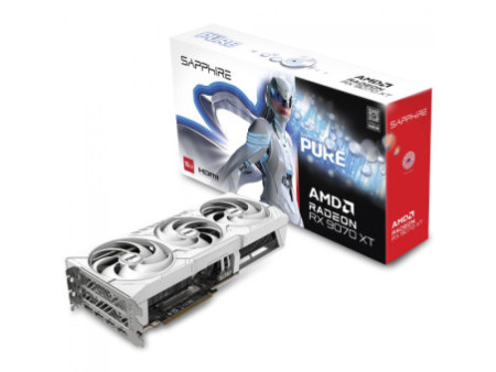 Placa de Vídeo Sapphire Pure AMD Radeon RX 9070 XT Gaming OC, 16GB, GDDR6, FSR, Ray Tracing, White, 11348-02-20G