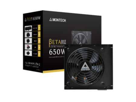 Fonte Montech BETA Bronze 650W, 80 Plus Bronze, PFC Ativo