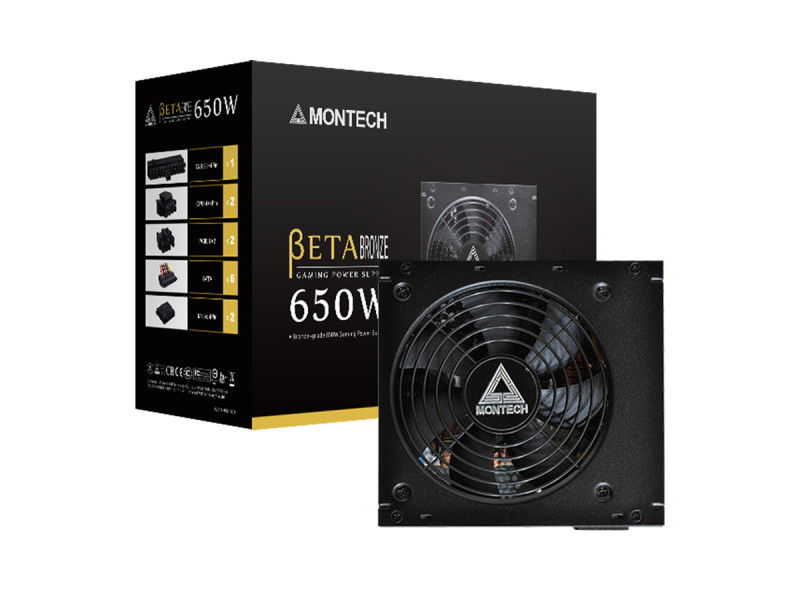 Fonte Montech BETA Bronze 650W, 80 Plus Bronze, PFC Ativo Fonte Montech BETA Bronze 650W, 80 Plus Bronze, PFC Ativo