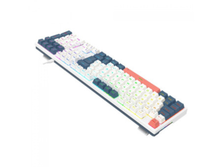Teclado Mecânico Gamer Redragon Trundle, RGB, Switch Brown, ABNT2, Branco, Azul e Rosa, K668WBO-RGB (PT-BROWN)